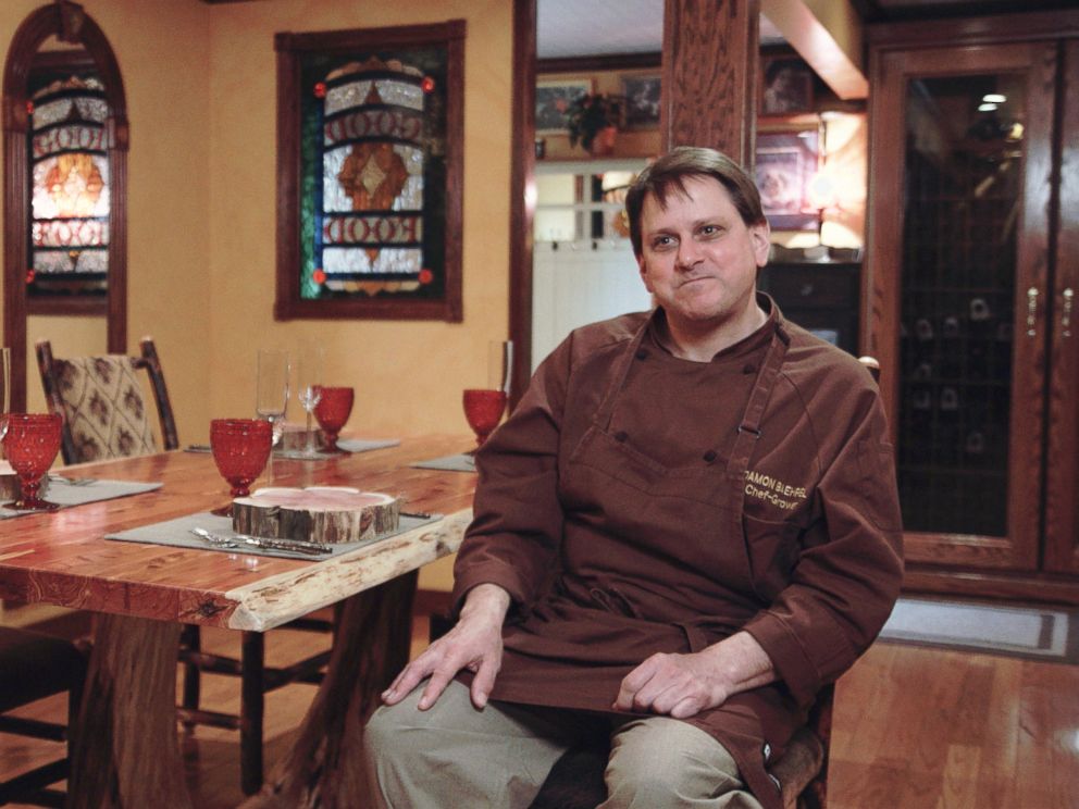 PHOTO:Damon Baehrel is seen in the dining area of his basement restaurant in Earlton, NY, Oct. 27, 2015.