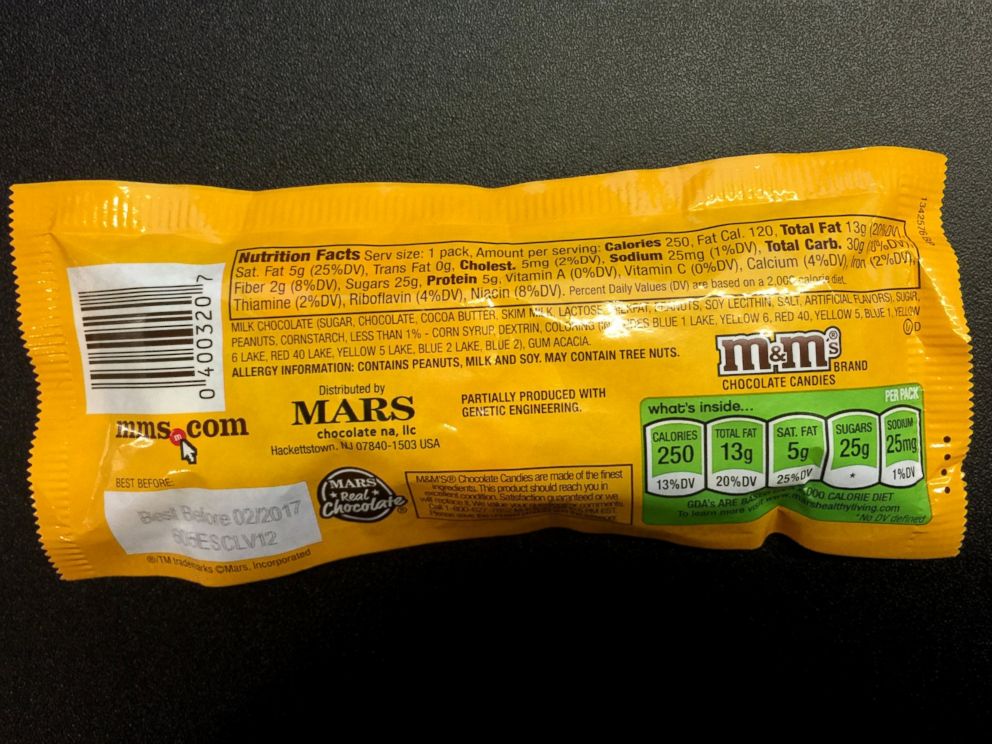 Mars M&M's free of artificial colours