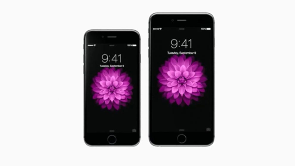 The new iPhone announced, Sept. 9, 2014, at the keynote address in Cupertino, Calif.