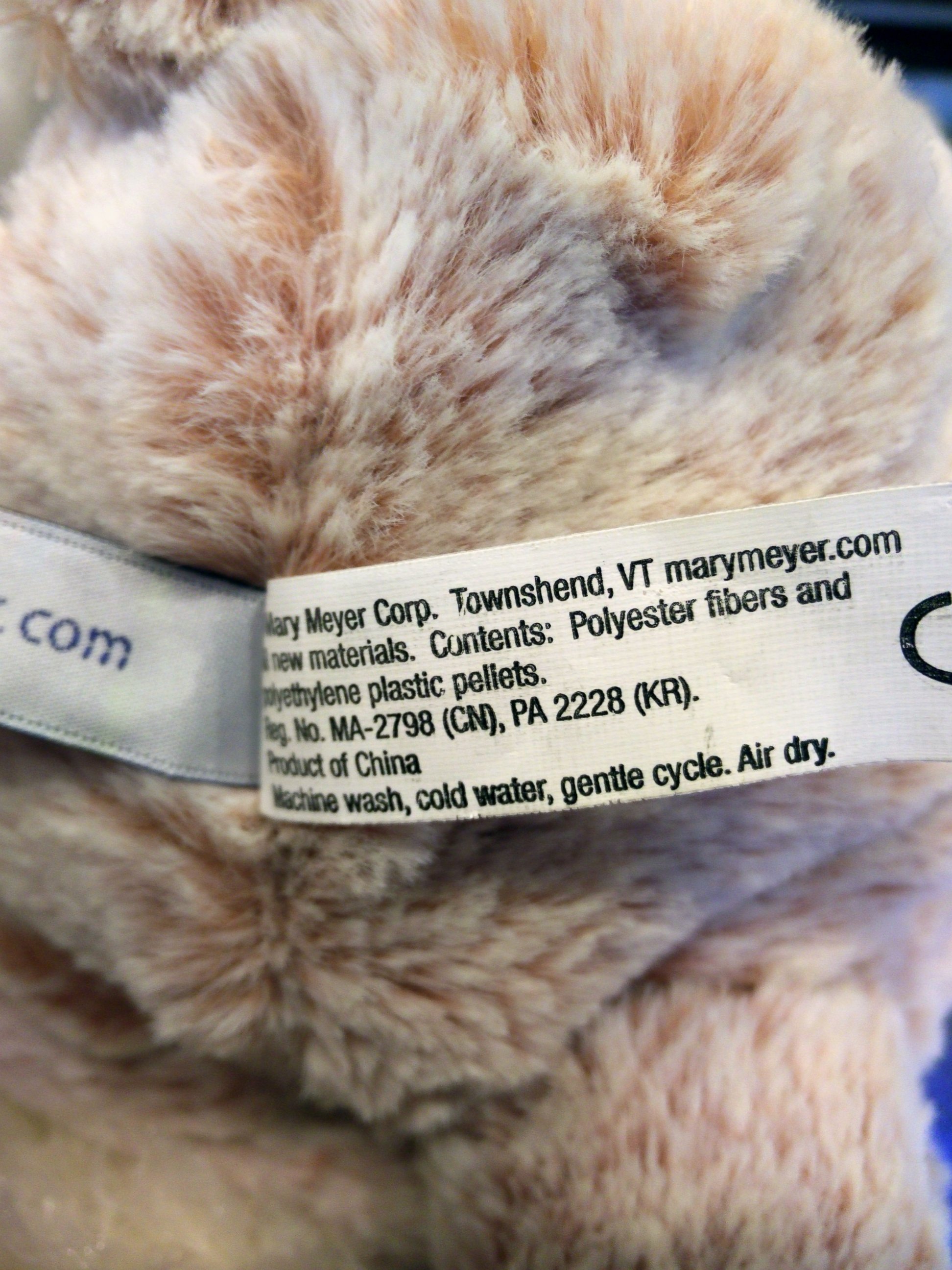 PHOTO: A tag for a bear sold with the Trump name indicates that it's a "product of China."