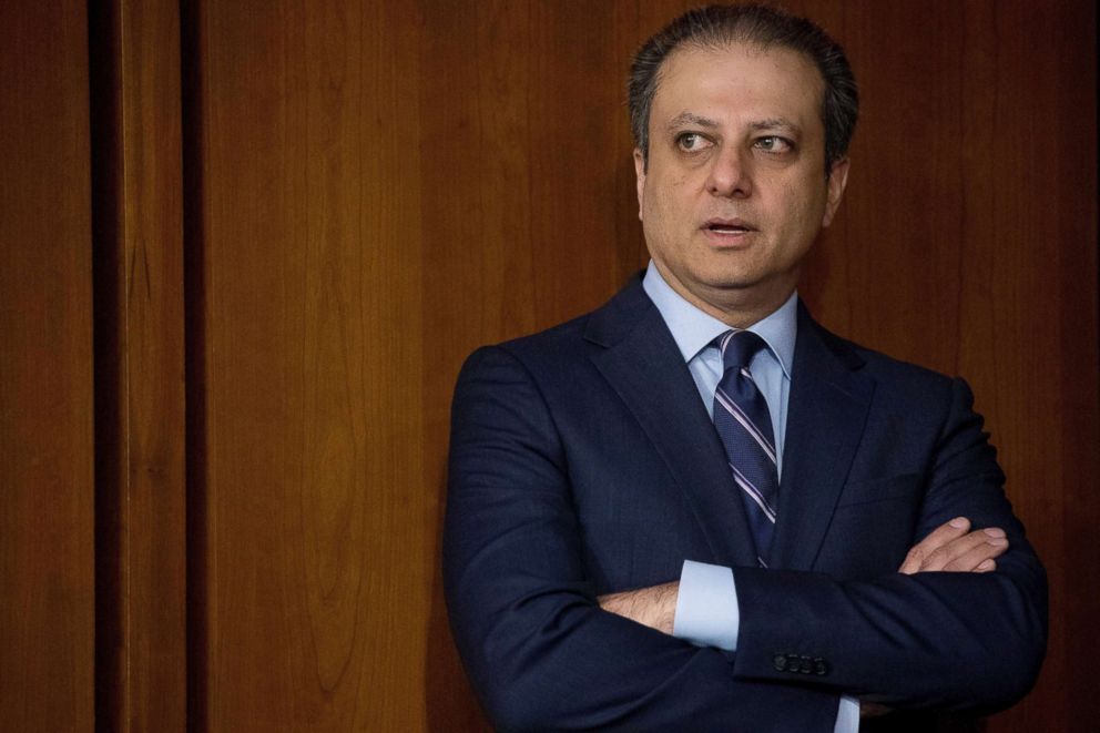 PHOTO: Former United States Attorney General for the Southern District of New York Preet Bharara arrives before former FBI director James Comey testifies at a Senate Intelligence Committee hearing on Capitol Hill, June 8, 2017, in Washington. 