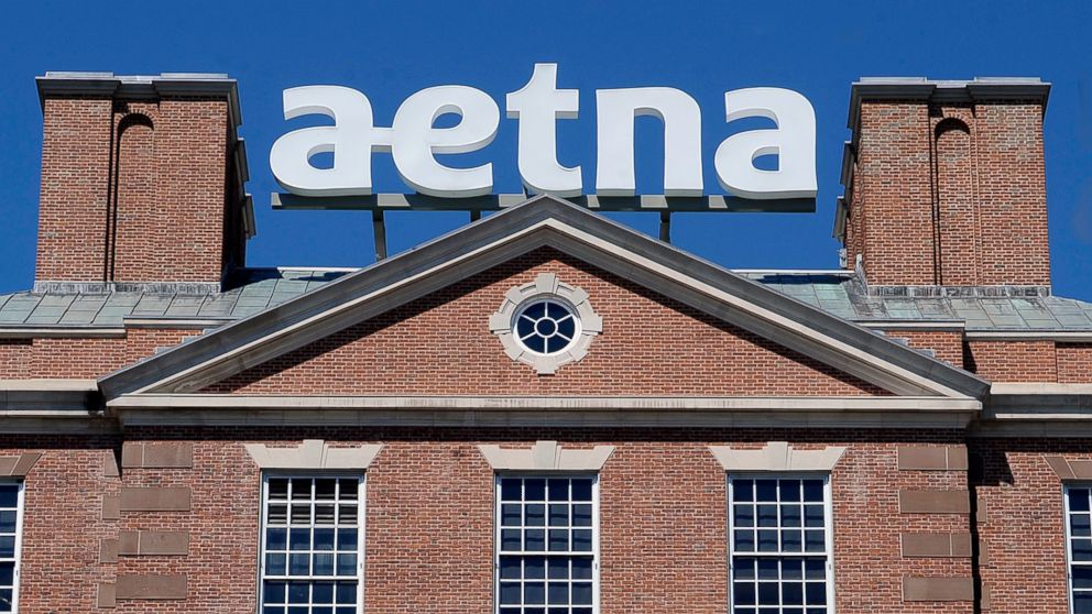 A sign stands at Aetna headquarters in Hartford, Conn., in this 2014 file photo.