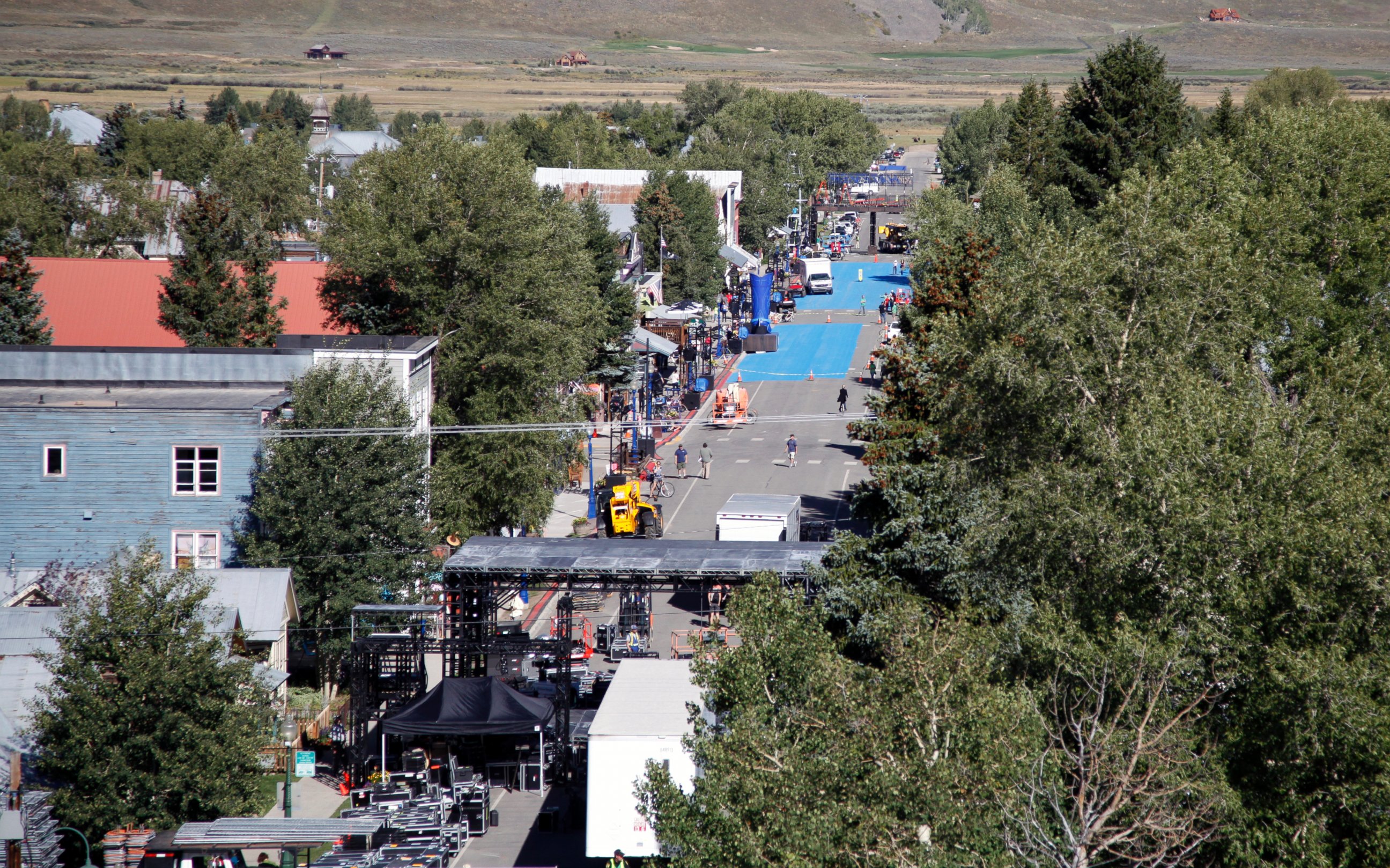 PHOTO: Elk Avenue is transformed into a beer commercial set for Bud Light.