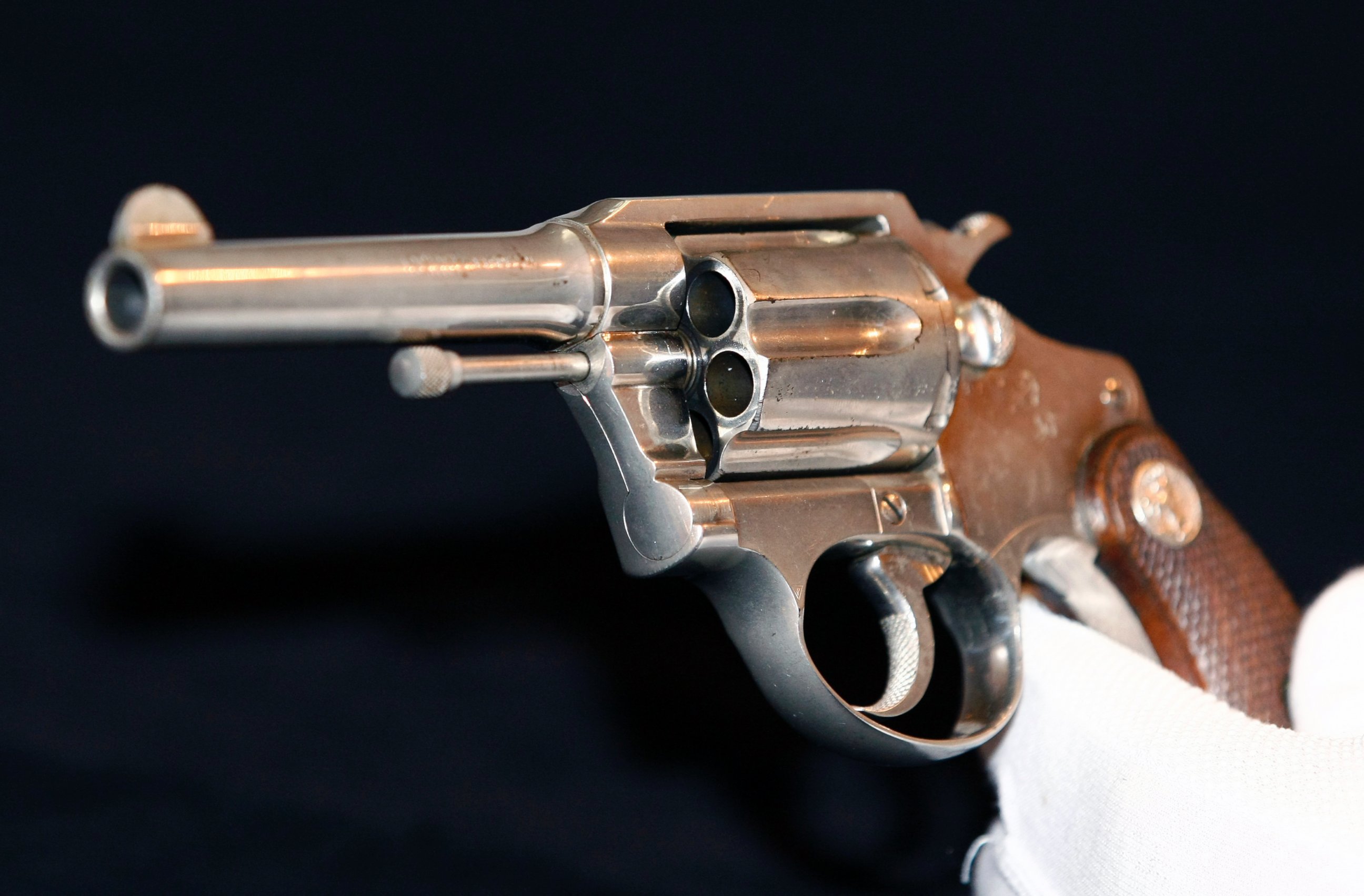 PHOTO: A Colt .38 revolver once owned by notorious gangster "Al" Capone, is displayed at Christie's auction house, London, June 21, 2011.