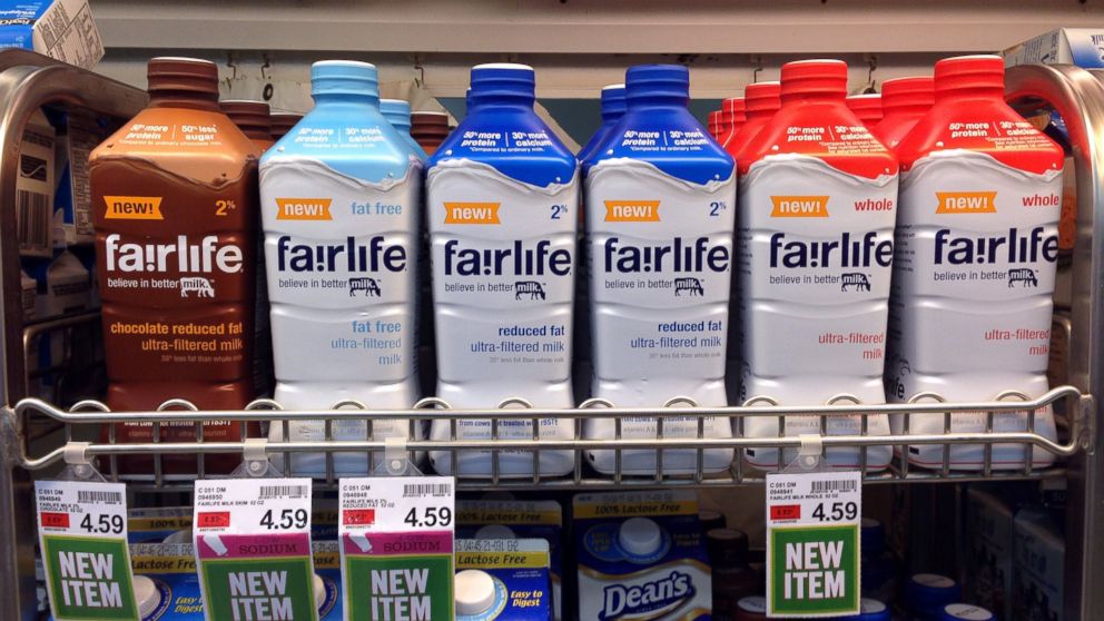 Fairlife milk products appear on display in the dairy section of an Indianapolis grocery store on Jan. 23, 2015.