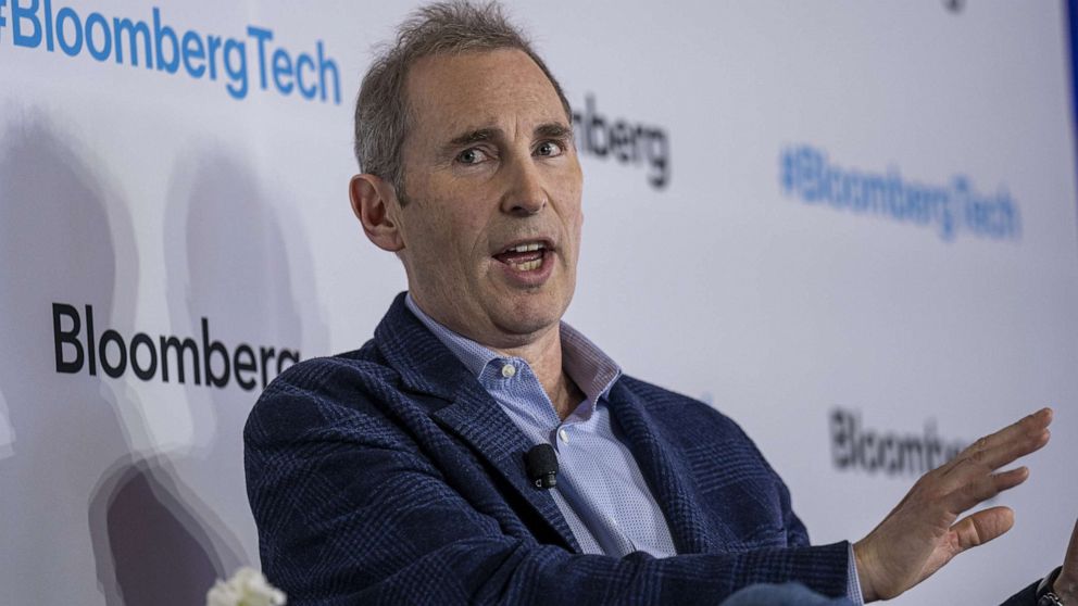 PHOTO: Andy Jassy, ​​CEO of Amazon.Com Inc., speaks at the Bloomberg Technology Summit in San Francisco, June 8, 2022. 