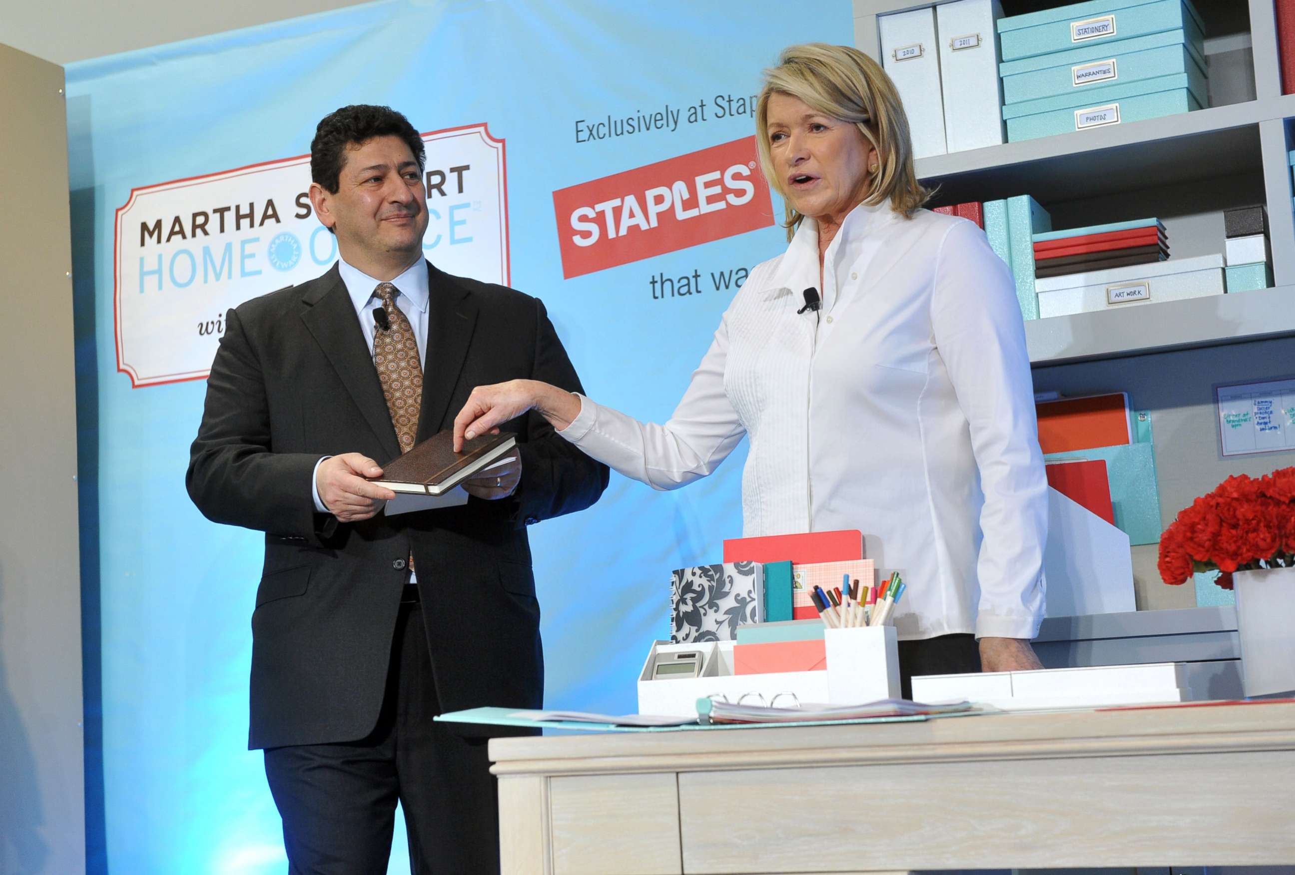 PHOTO: Demos Parneros at Staples, during the launch of the Martha Stewart Home Office with Avery product line sold exclusively at Staples, Feb. 7, 2012, in New York. 