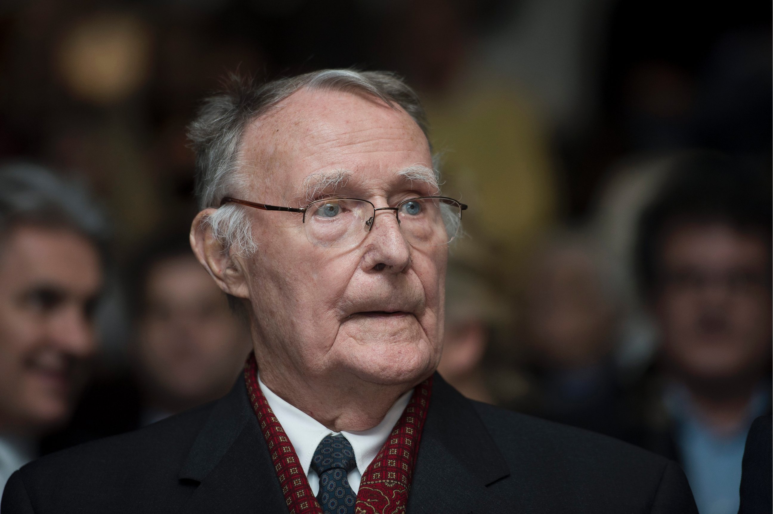 PHOTO: Ingvar Kamprad, Founder of IKEA, is pictured on the inauguration of the Margaretha Kamprad Chair of Environmental Science and Limnology of the Swiss Federal Institute of Technology of Lausanne (EPFL), in Lausanne, Switzerland, Dec. 3, 2012. 