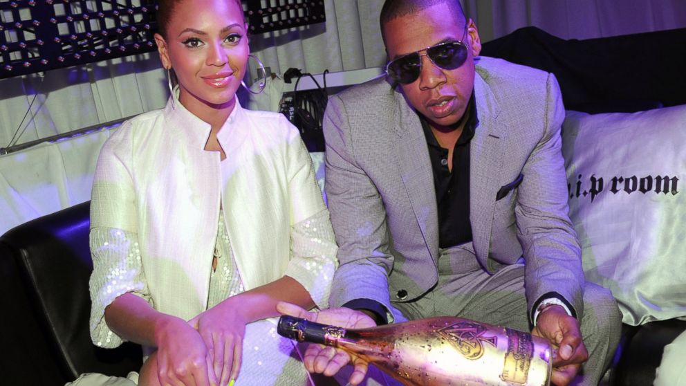 Beyonce and Jay Z attend a party for "Armand De Brignac" champagne at the VIP Room in Cannes, France, May 23, 2008.