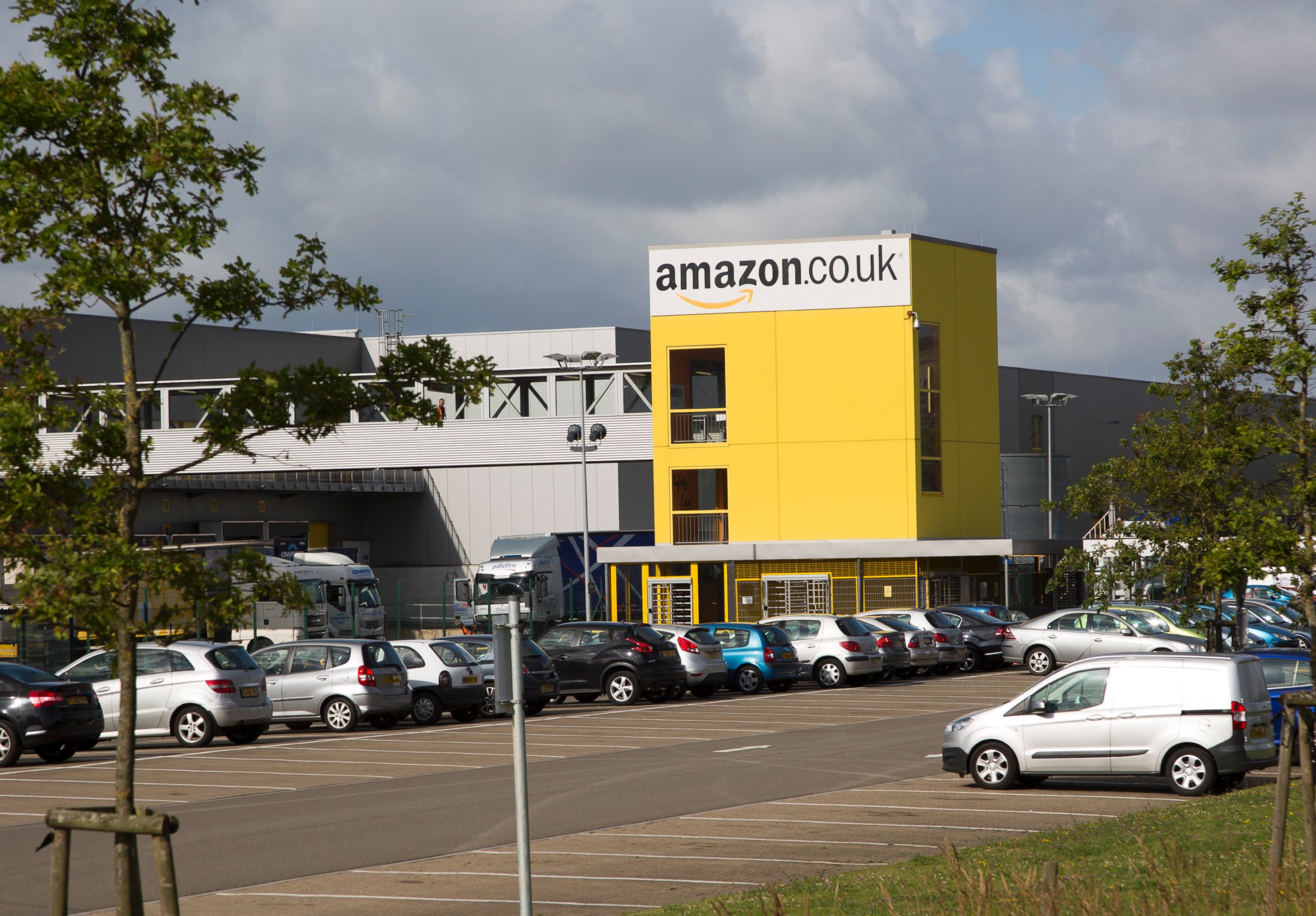 PHOTO: Amazon distribution center headquarters in Swansea, West Glamorgan, South Wales, U.K. 