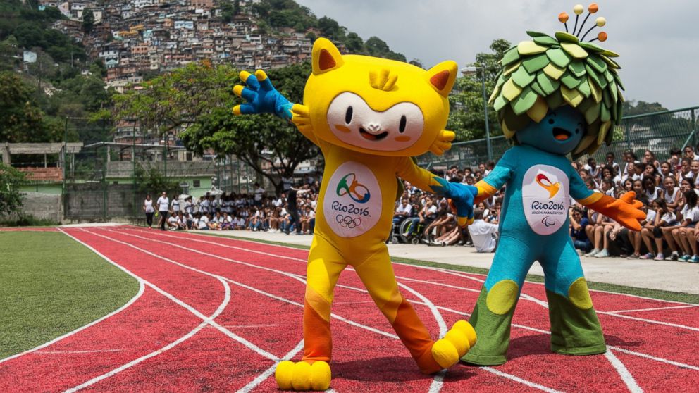 The new mascots for the Rio 2016 Olympic Games are presented at the Ginasio Experimental Olimpico Juan Antonio Samaranch in Rio de Janeiro.