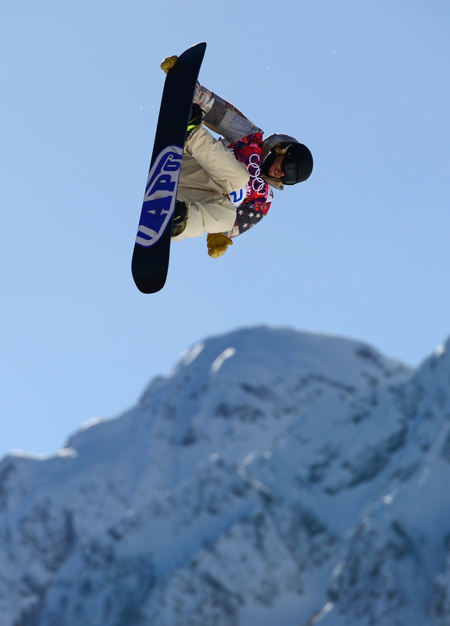 PHOTO: Sage Kotsenburg of the U.S. competes in the men's snowboard slopestyle second heat qualification at the Rosa Khutor Extreme Park during the Sochi Winter Olympics, Feb. 6, 2014.