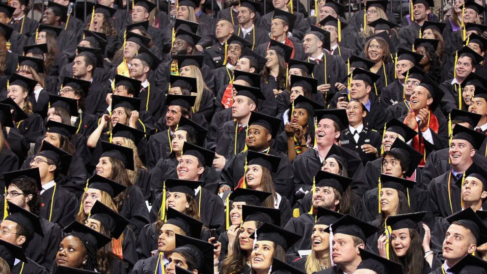 Graduates from the College of Social Sciences and Humanities during Northeastern University's commencement exercises in Boston, May 2, 2014.