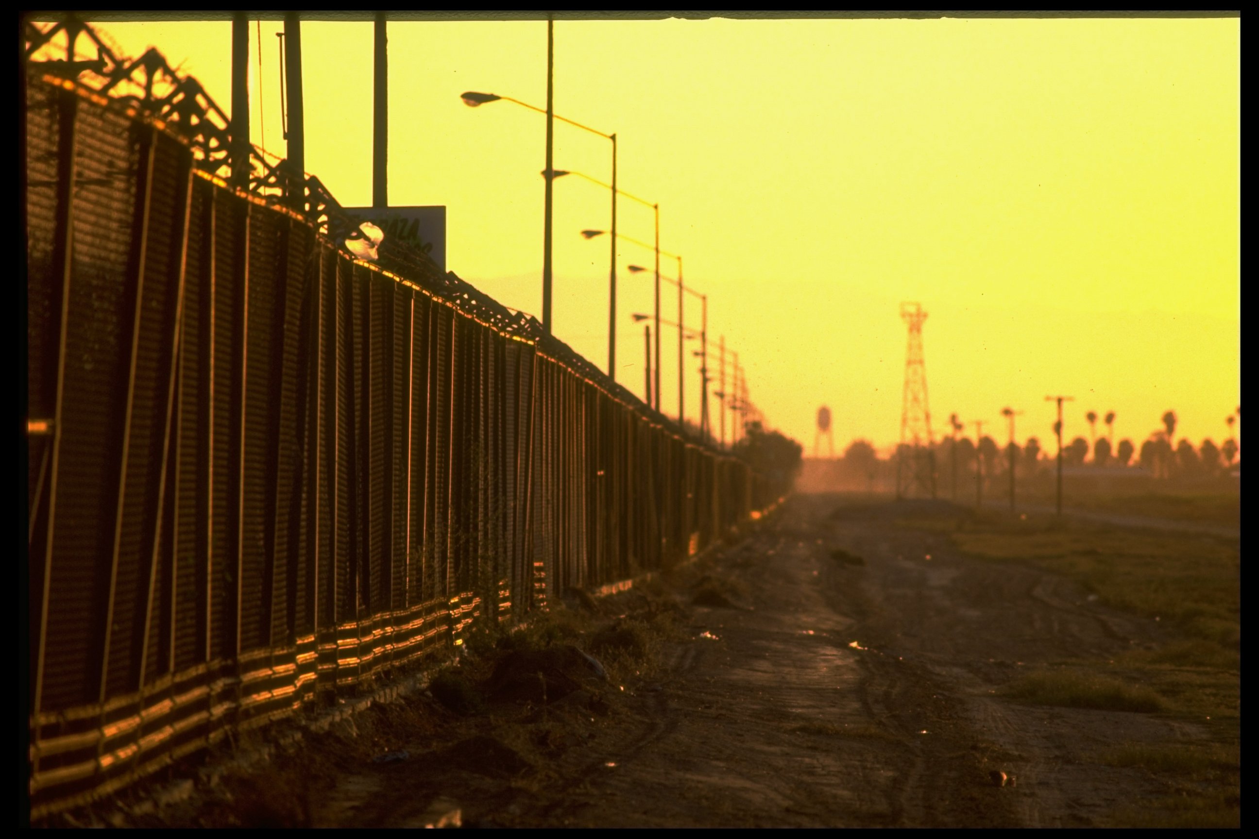 PHOTO: The border fence between Mexico and the US at Calexico, Calif. is pictured here in this undated photo.