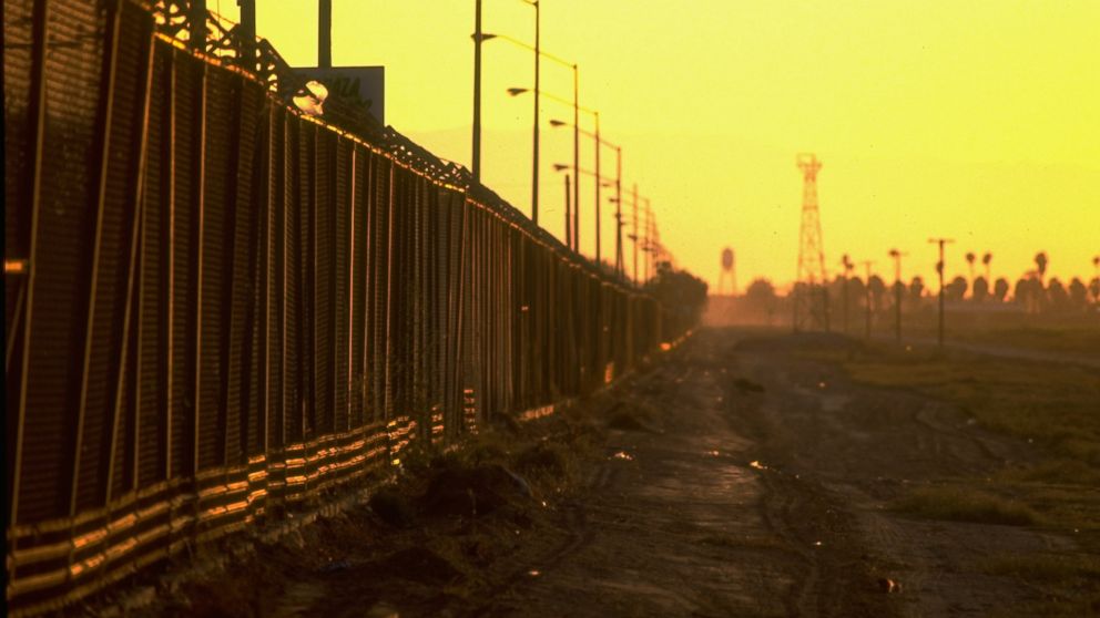 PHOTO: The border fence between Mexico and the US at Calexico, Calif. is pictured here in this undated photo.