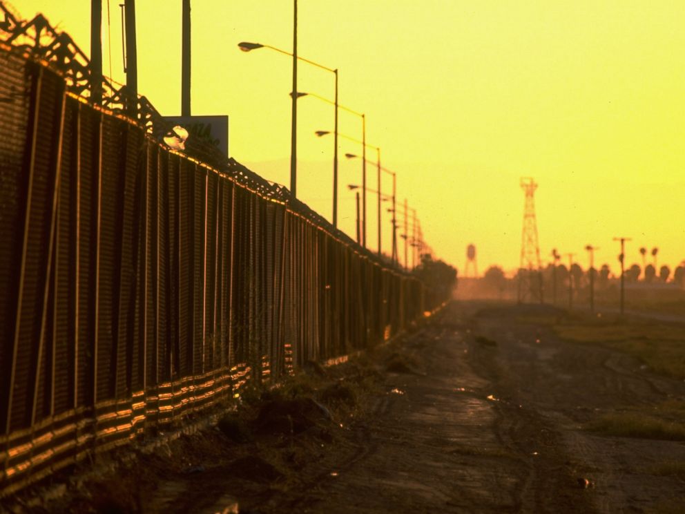 PHOTO: The border fence between Mexico and the US at Calexico, Calif. is pictured here in this undated photo.