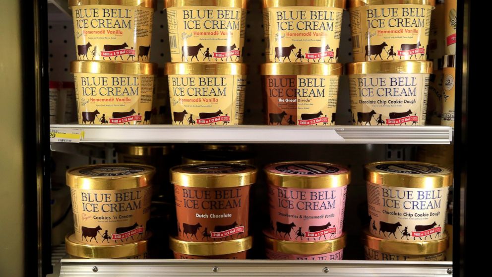 Blue Bell ice cream is pictured on April 21, 2015 in Overland Park, Kan.
