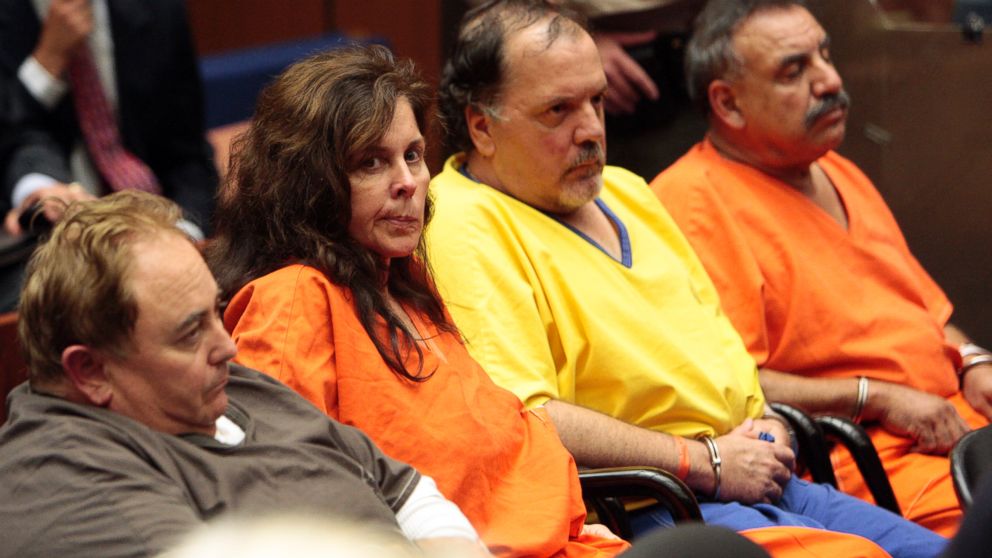 From left, former and current Bell city employees Robert Rizzo, Angela Spaccia, Victor Bello and former Mayor Oscar Hernandez attend a bail reduction hearing on Sept. 22, 2010 in Los Angeles. 