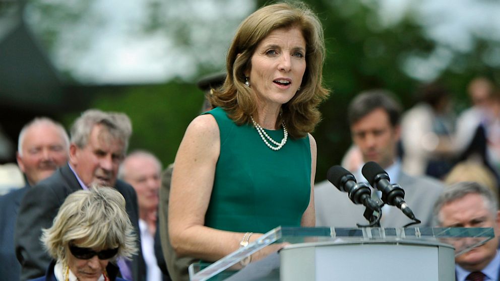 Caroline Kennedy speaks at an event in Ireland to commemorate her father's visit, June 22, 2013, in New Ross, Ireland.