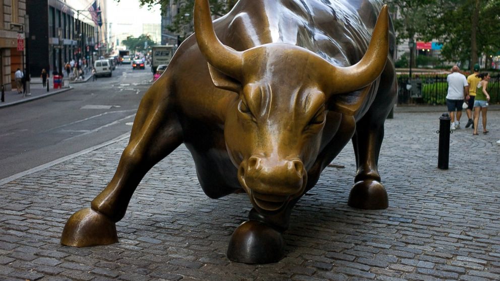 The Charging Bull statue is seen in New York, July 22, 2011.