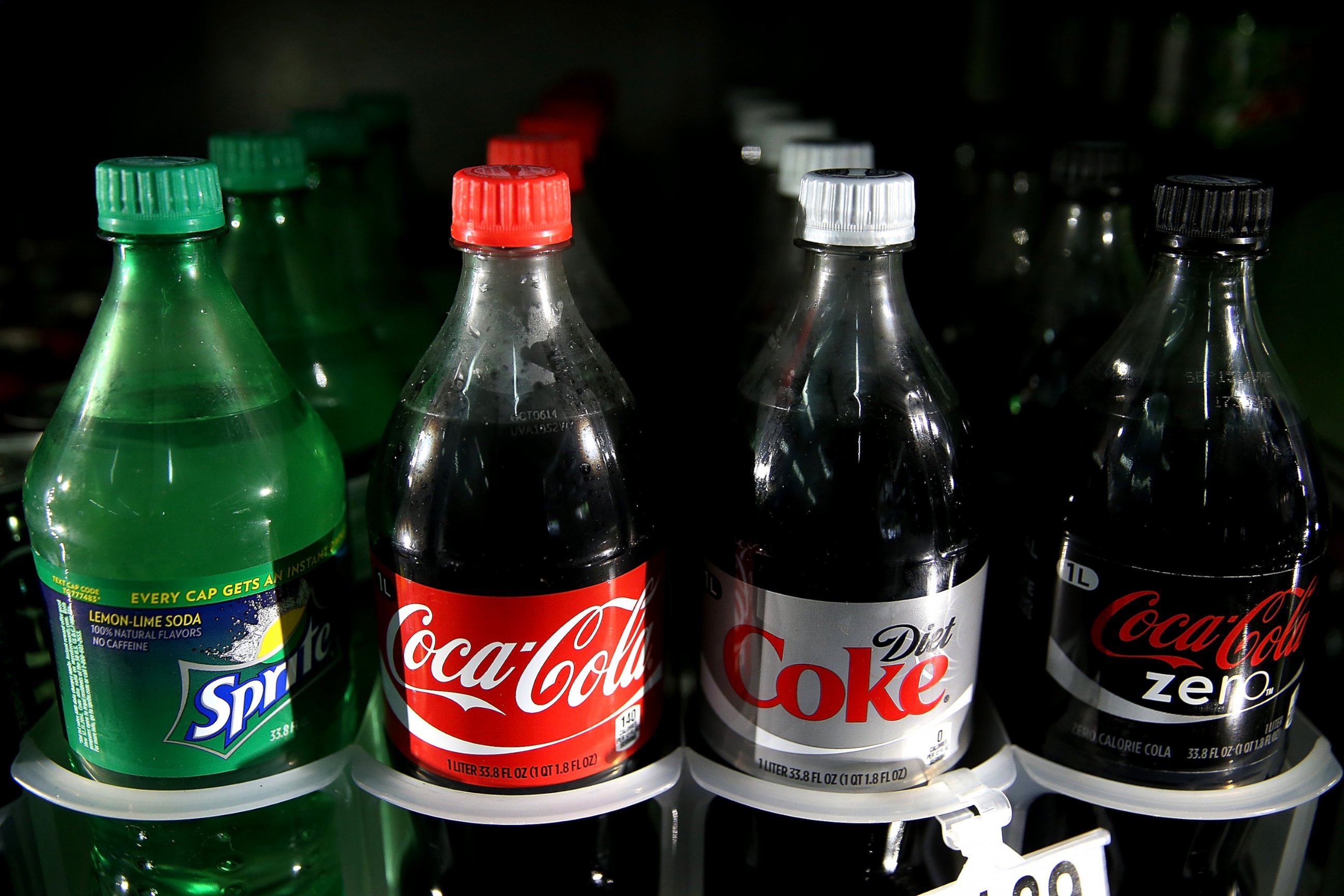 PHOTO: Coca-Cola products are displayed in a cooler at Marina Supermarket, July 22, 2014, in San Francisco.