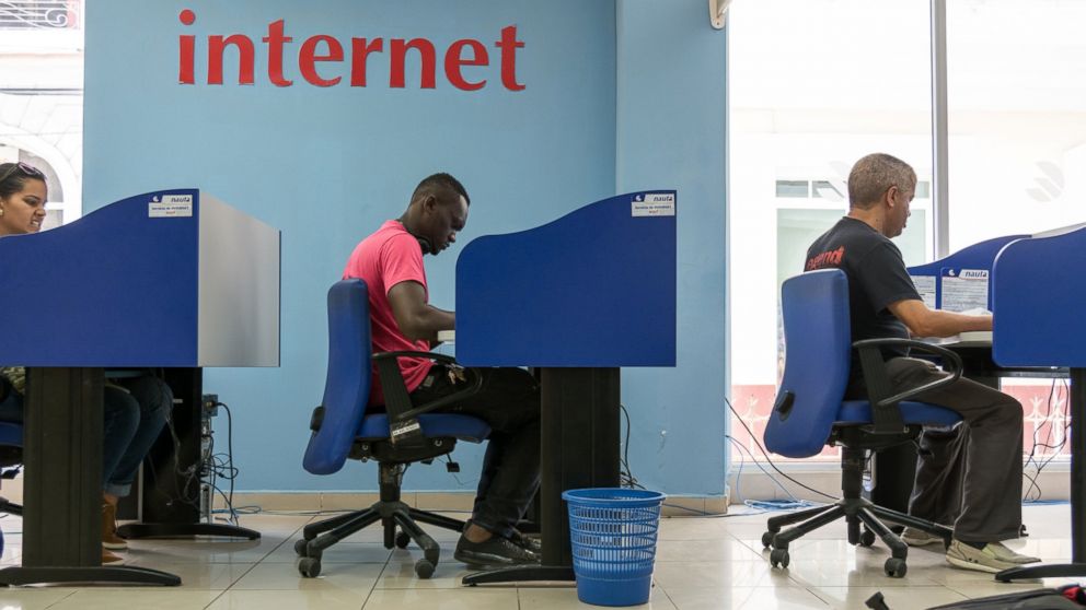 Etecsa commercial office offering services of internet, mobile technology and telephonic services in Santa Clara, Cuba, July 5, 2014.
