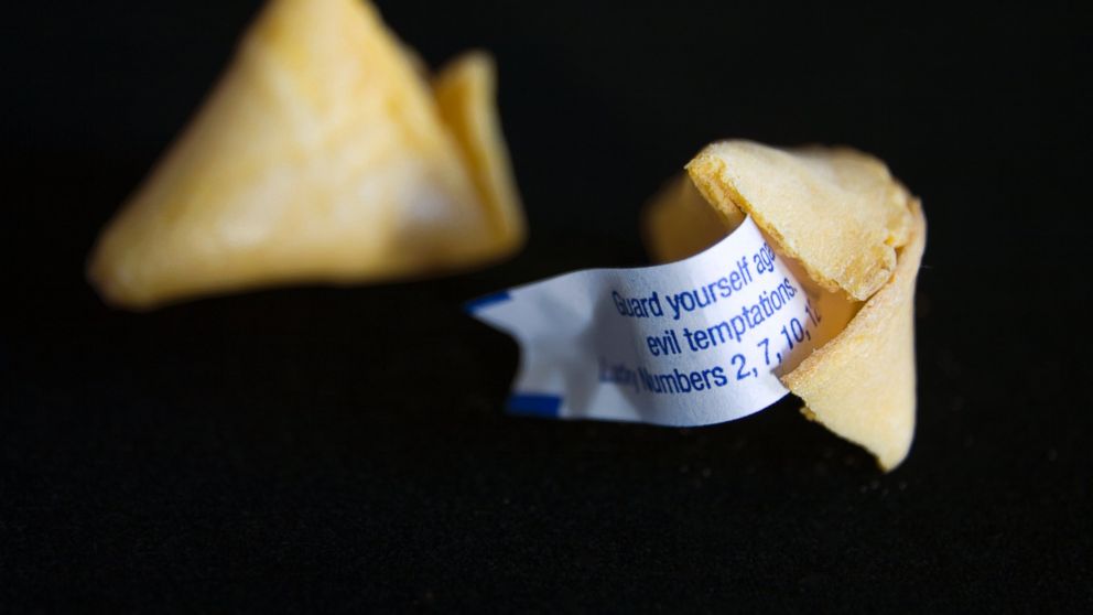 A fortune cookie is pictured in this stock photo. 