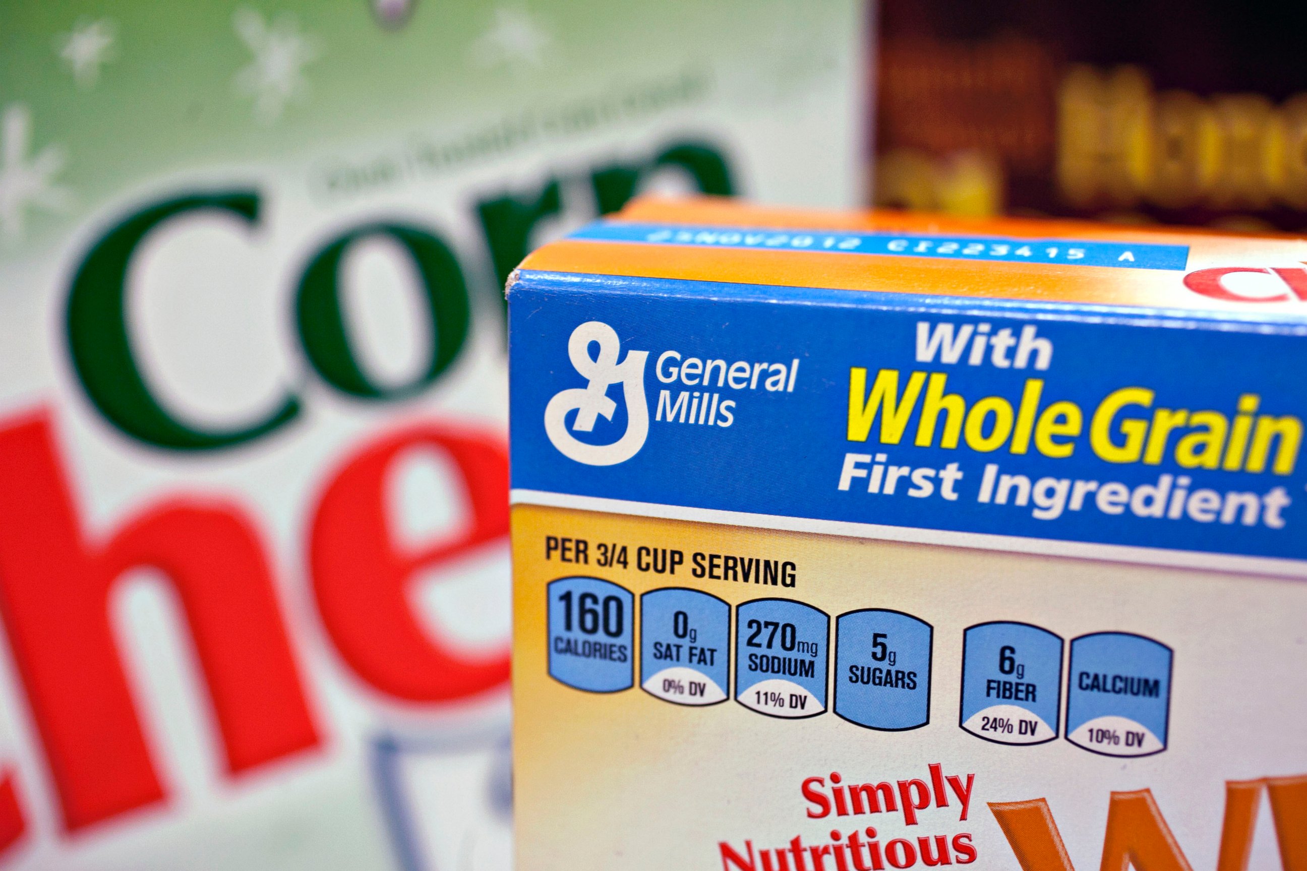 PHOTO: Boxes of General Mills cereal are arranged for a photograph in Washington, Feb. 17, 2012.