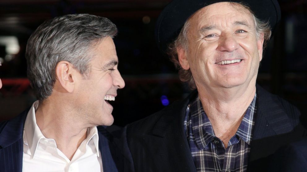 George Clooney and Bill Murray attend "The Monuments Men" premiere during 64th Berlinale International Film Festival at Berlinale Palast, Feb. 8, 2014, in Berlin.