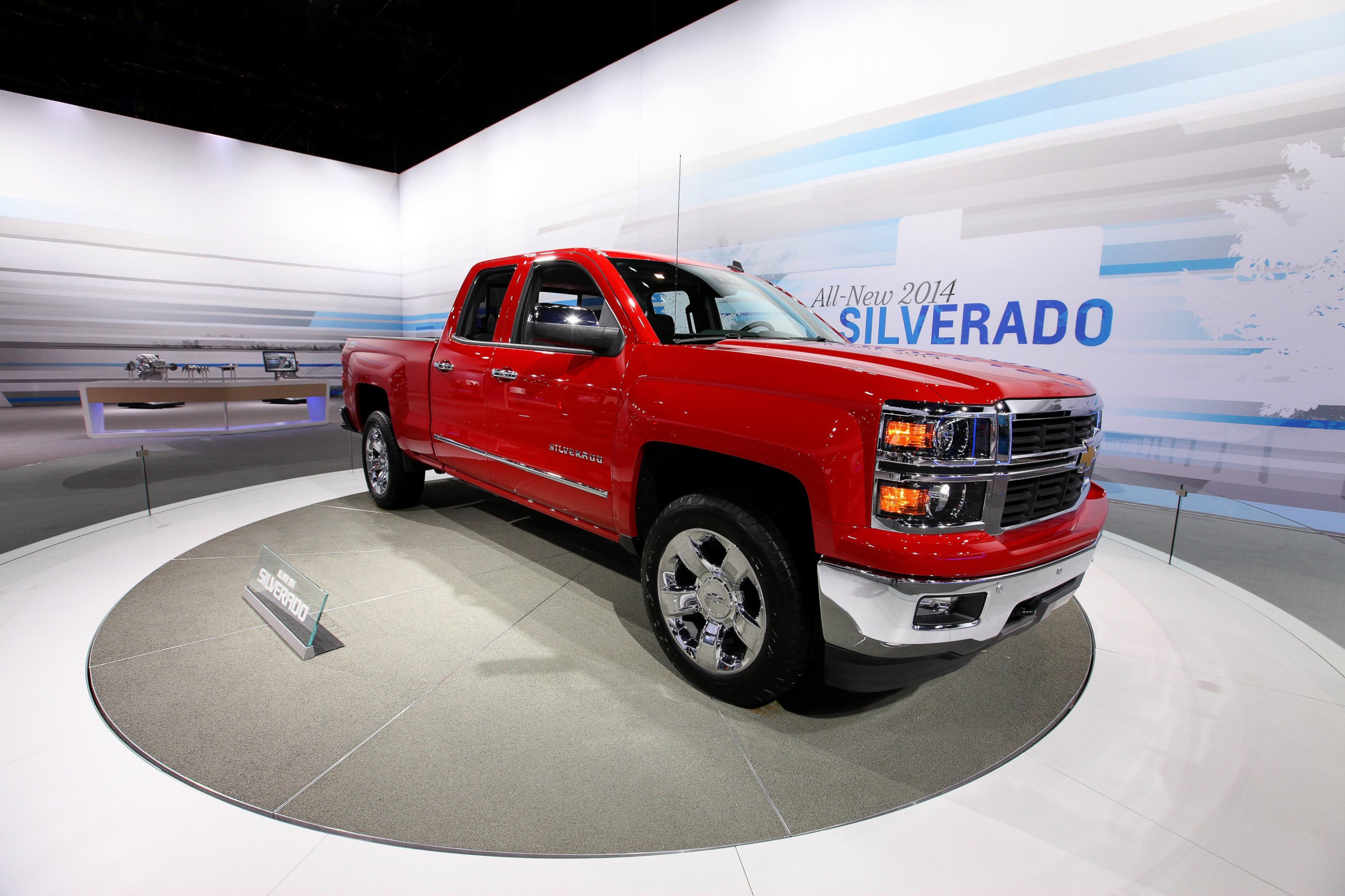 PHOTO: A 2014 Chevy Silverado on display at the 105th Annual Chicago Auto Show at McCormick Place in Chicago, Feb. 8, 2012.
