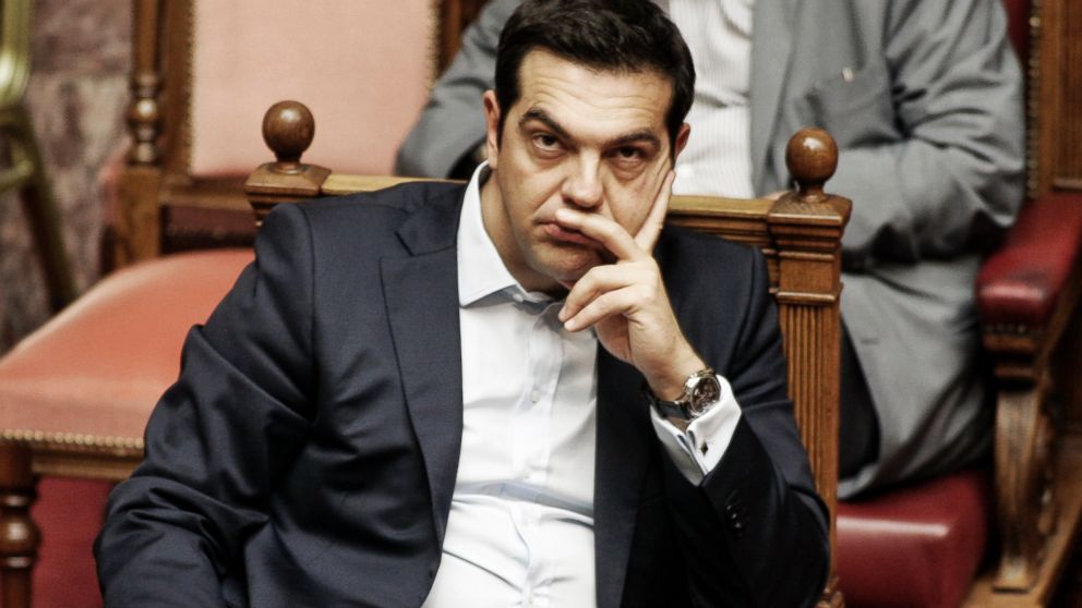 PHOTO: Greek Prime Minister Alexis Tsipras is pictured during a parliamentary session in Athens, Greece on June 28, 2015. 