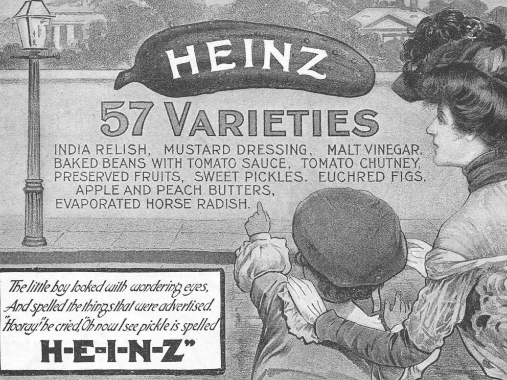 PHOTO: An advertisement is pictured for Heinz Pickles by the H.J. Heinz Company in New York and Pittsburgh in 1902.