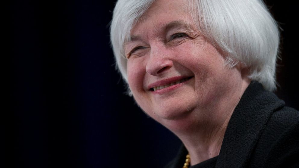 PHOTO: Janet Yellen, chair of the U.S. Federal Reserve, smiles while listening to a question during a news conference following a Federal Open Market Committee meeting in Washington, D.C. on Sept. 17, 2015. 