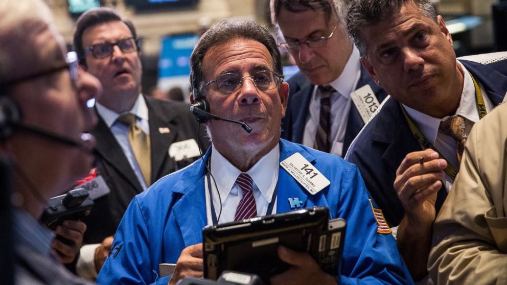 Traders work on the floor of the New York Stock Exchange during the morning of Aug. 27, 2015 in New York City. 