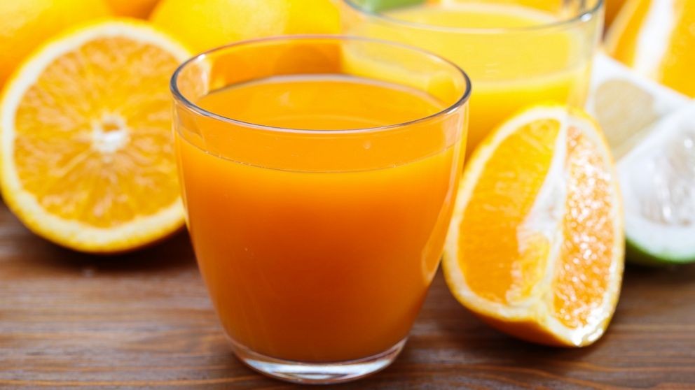 Freshly squeezed orange juice is seen in this stock image.
