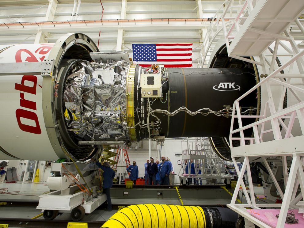 PHOTO: In this handout provided by NASA, the Orbital Antares rocket is pictured on Oct. 23, 2014 in Wallops Island, Va.