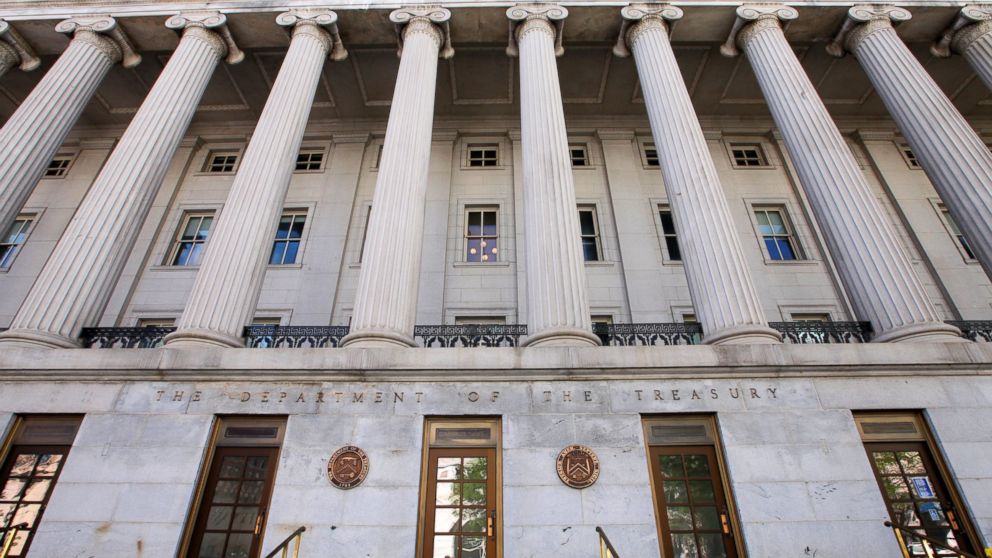 In this file photo, the U.S. Department of the Treasury building is pictured in Washington, D.C. on Apr. 20, 2013.
