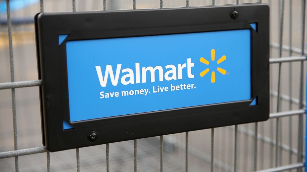 The Walmart logo is displayed on a shopping cart at a Walmart store on Aug. 15, 2013 in Chicago, Illinois.