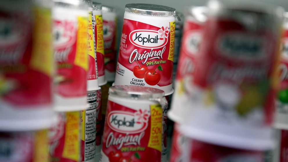 PHOTO: Containers of Yoplait yogurt sit on the shelf, March 18, 2011, in San Rafael, Calif. 