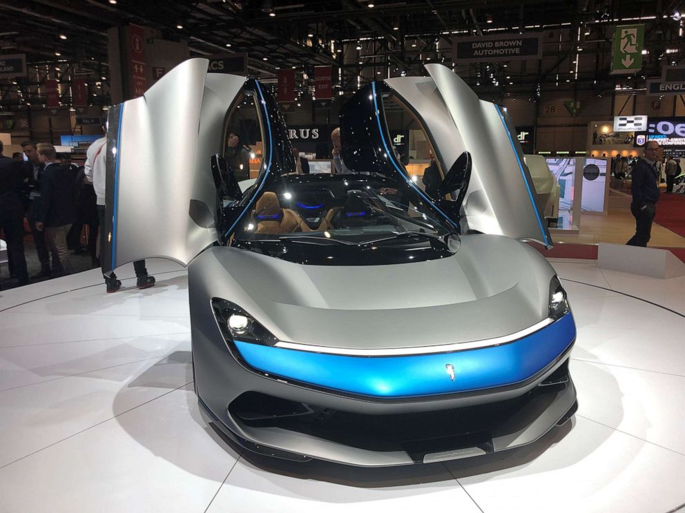 PHOTO: The Pininfarina Battista was revealed at the Geneva Motor Show, March 5, 2019, in Switzerland. 