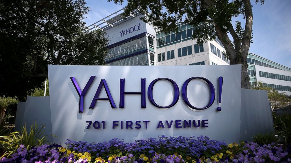 A sign is posted in front of the Yahoo! headquarters, May 23, 2014 in Sunnyvale, California. 