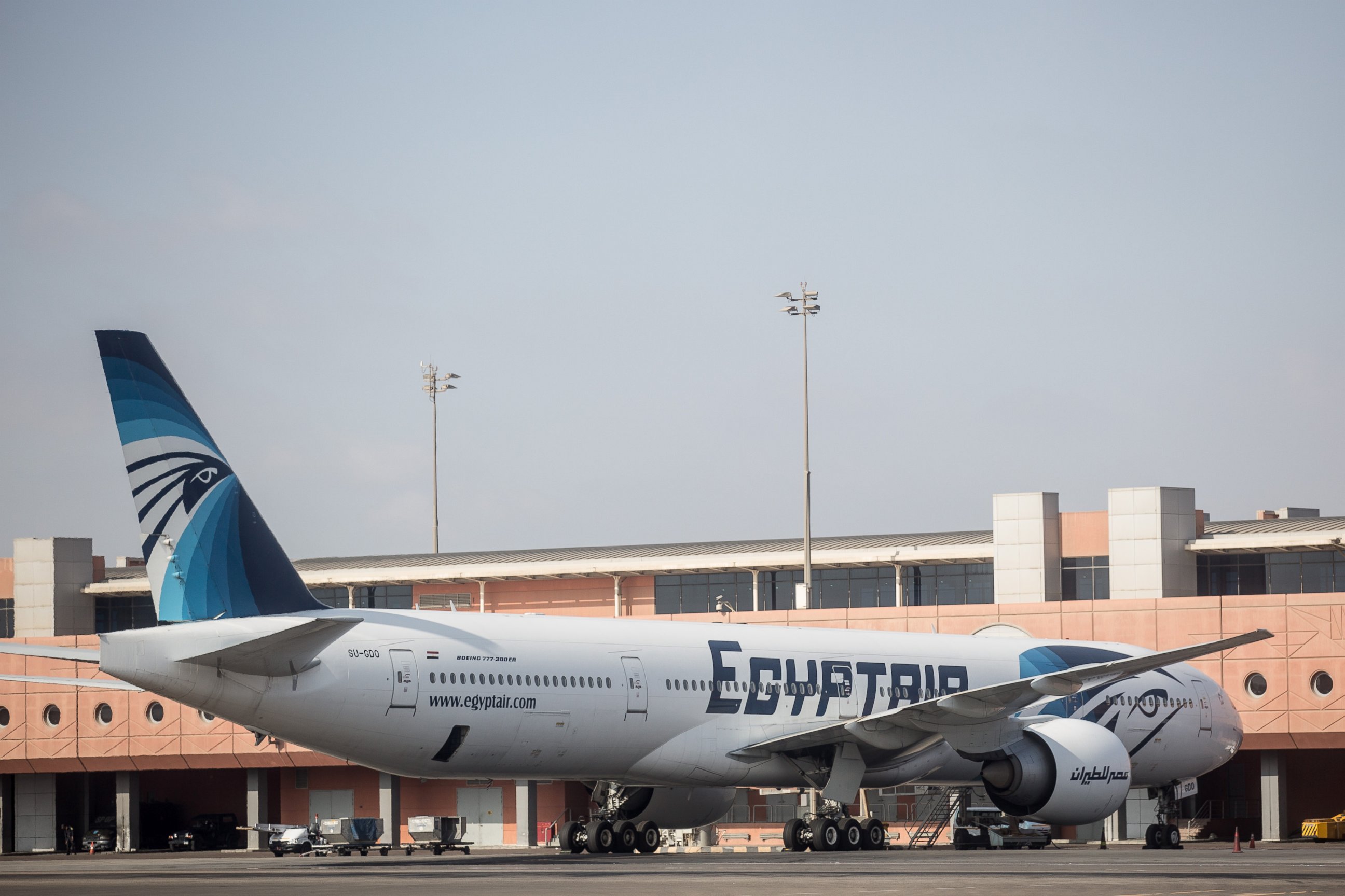 PHOTO: An EgyptAir plane is seen parked the terminal at Cairo International Airport, May 20, 2016.  