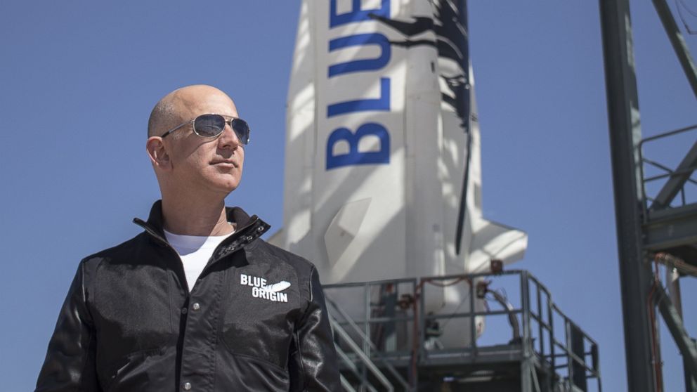 PHOTO: Jeff Bezos, founder of Blue Origin, inspects New Shepard's West Texas launch facility before the rocket's maiden voyage in this undated file photo.