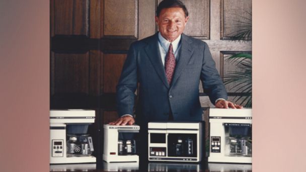 PHOTO:In this undated file photo, Vincent Marotta is seen with different versions of the Mr.Coffee machine.