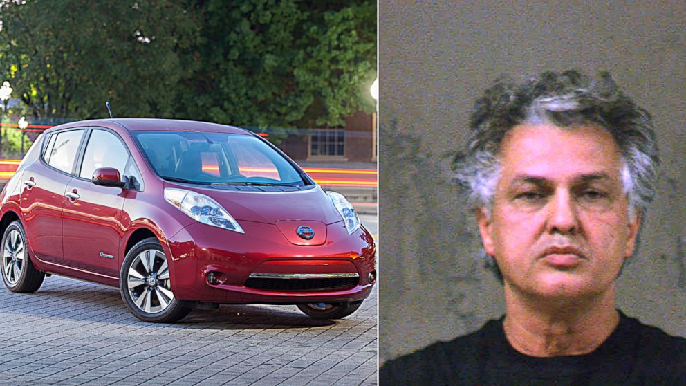 Kaveh Kamooneh was arrested for charging his Nissan Leaf electric car with an exterior outlet at Chamblee Middle School in Chamblee, Ga.