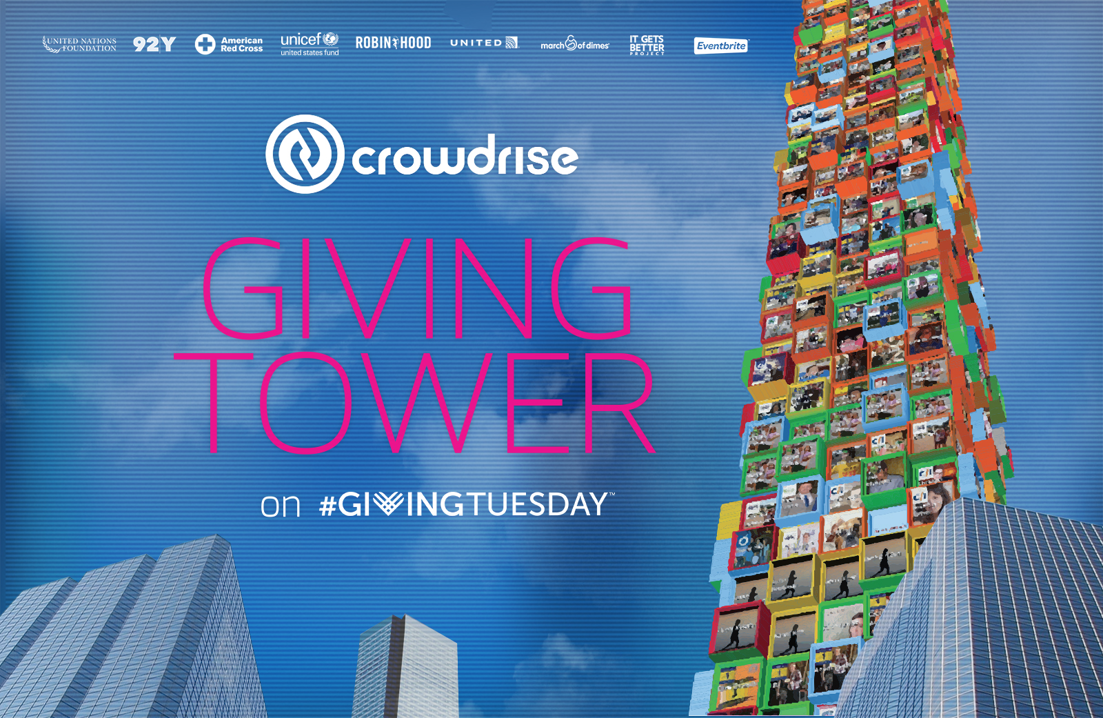 PHOTO: Promotional image for CrowdRise's Giving Tower for "#GivingTuesday."