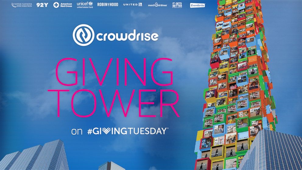 PHOTO: Promotional image for CrowdRise's Giving Tower for "#GivingTuesday."
