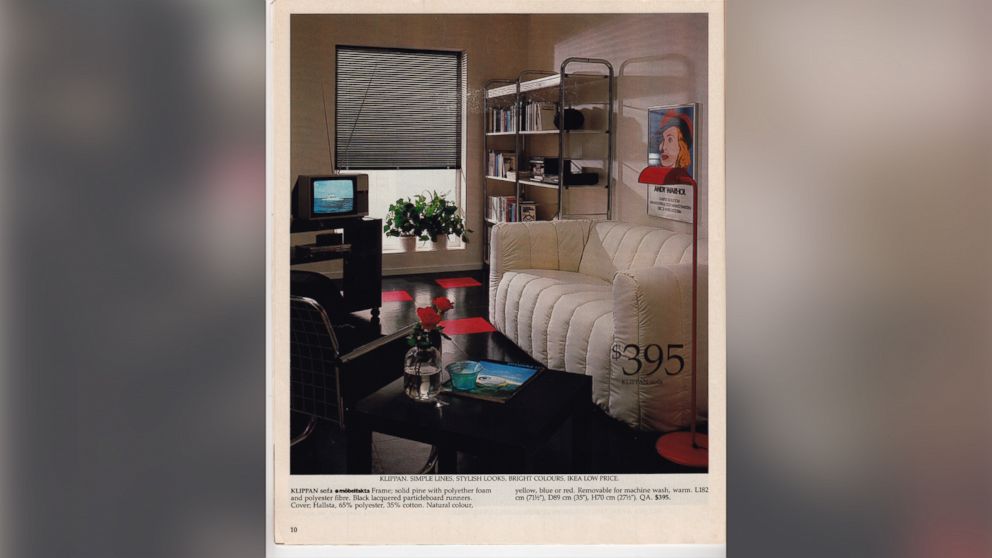 PHOTO: Ikea's "KLIPPAN loveseat" in a 1985 catalog. On June 12, 2015, on the company's 30th anniversary in the U.S., it's $299.