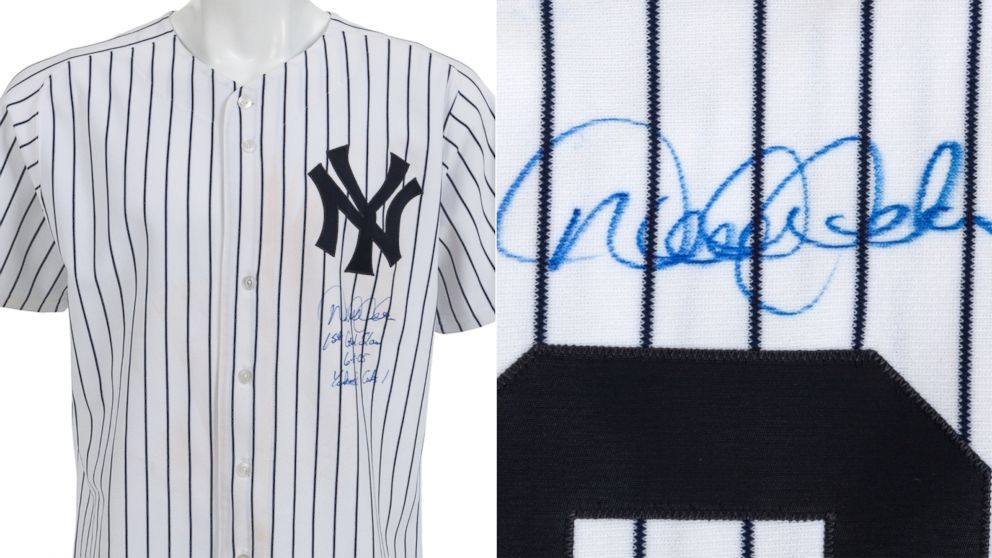 PHOTO: Jeter's first and only grand slam game-worn jersey sold for $41,825 on Feb. 22, 2014
