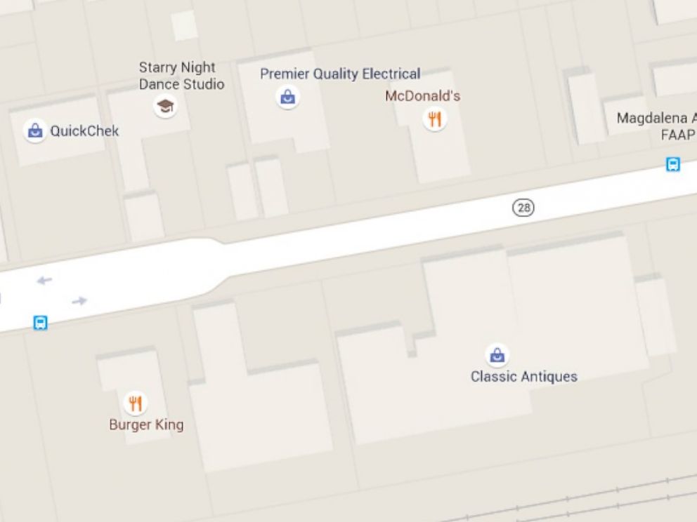 PHOTO:A map showing Burger King and Mcdonald's across from each other on North Avenue in Garwood, N.J. 